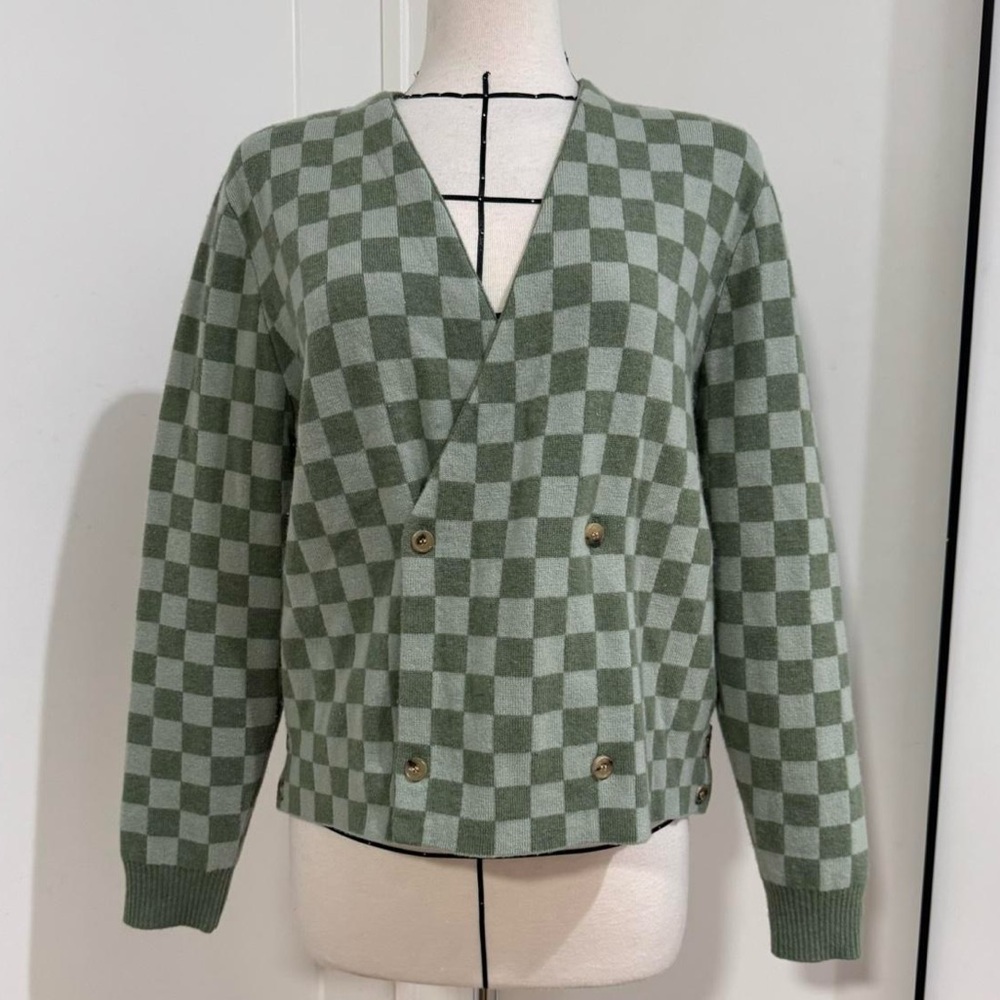 Boden Green Checkered Women's Sweater